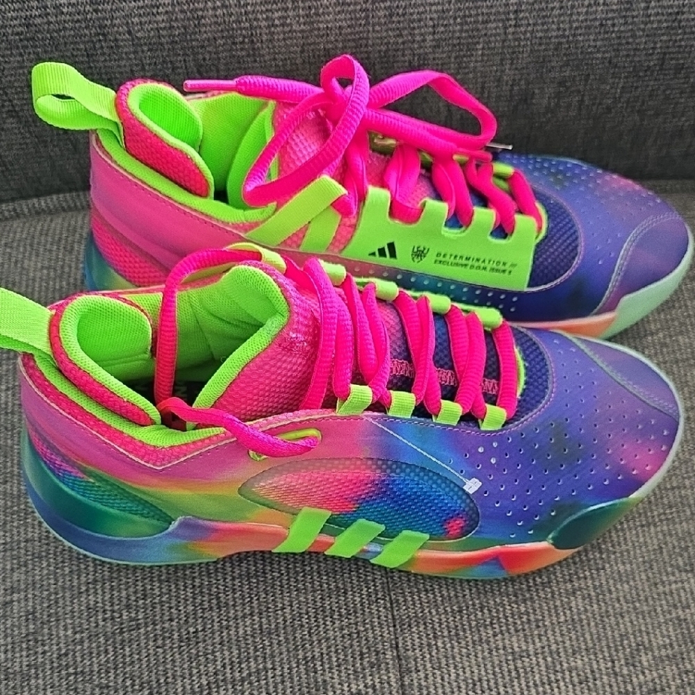 Adidas DETERMIBATION EXCLUSIVE D.O.N Neon Pink and Green Sneakers  Women 8 Man 7